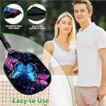 RWUTYTIUL Blue Red Butterfly Pickle Ball Paddle Cover, Neoprene Pickleball Paddle Sleeve with Zippered Racket, Universal Paddle Storage Bag Size 8.66" x 11.4", Pickleball Paddle Case for Women Men