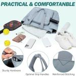 Chase Chic Pickleball Tote Bag for Women,Lightweight Puffer Quilted Crossbody Shoulder Bag Pickle Ball Paddle Holder for Gym Sports,Light Blue