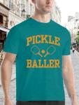 TIEEI Pickleball Shirts for Men Pickleball Player Themed T-Shirt Paddleball Lover Tee Tops Cyan