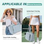 Chase Chic Pickleball Tote Bag for Women,Lightweight Puffer Quilted Crossbody Shoulder Bag Pickle Ball Paddle Holder for Gym Sports,Light Blue