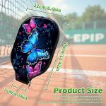 RWUTYTIUL Blue Red Butterfly Pickle Ball Paddle Cover, Neoprene Pickleball Paddle Sleeve with Zippered Racket, Universal Paddle Storage Bag Size 8.66" x 11.4", Pickleball Paddle Case for Women Men