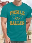 TIEEI Pickleball Shirts for Men Pickleball Player Themed T-Shirt Paddleball Lover Tee Tops Cyan