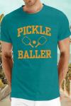 TIEEI Pickleball Shirts for Men Pickleball Player Themed T-Shirt Paddleball Lover Tee Tops Cyan