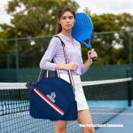 VALUEQLO Tennis Bag for Women with Shoe Compartment & Dry Wet Pocket, Gym Tote Bag Holds 2-3 Pickleball Paddles, Water Resistant Adjustable Strap Sports Bag Duffle Bag for Tennis, Pickleball, Travel