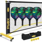 Portable Pickleball Set with Net, 4 Paddles & Bag