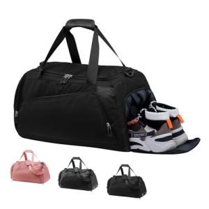 HUA ANGEL Waterproof Gym Duffel Bag for Men Women with Shoe Compartment for Travel Fitness Workout Football Pickleball Tenis