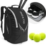 INOXTO 40L Tennis Bags for Women and Men Large Tennis Backpack Can Hold 2 Tennis Rackets, Waterproof and Breathable Pickleball Bag With Independent Shoe Storage for Badminton Camping (Black)
