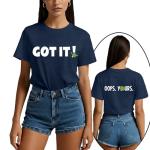 LuxLass Pickleball Shirts for Women Pickleball Player T-Shirt Paddleball Front Back Printing Tee Tops Blue