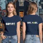 LuxLass Pickleball Shirts for Women Pickleball Player T-Shirt Paddleball Front Back Printing Tee Tops Blue