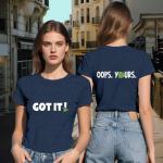 LuxLass Pickleball Shirts for Women Pickleball Player T-Shirt Paddleball Front Back Printing Tee Tops Blue