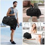 HUA ANGEL Waterproof Gym Duffel Bag for Men Women with Shoe Compartment for Travel Fitness Workout Football Pickleball Tenis