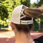 Lola Pickleball Tote Green White- Designer Series Pickleball Bag for Women and White Cap for Women – Lightweight, Moisture-Wicking, Adjustable Hat with Embroidered Design