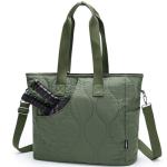 VASCHY Pickleball Tote Bags For Women With Fence Hook, Pickleball Paddle Holder Case Quilted Puffer Work/Gym/Sports Tote for 2 Rackets with Crossbody Strap Green