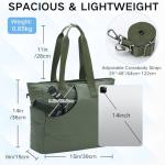 VASCHY Pickleball Tote Bags For Women With Fence Hook, Pickleball Paddle Holder Case Quilted Puffer Work/Gym/Sports Tote for 2 Rackets with Crossbody Strap Green