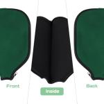 AEXHOT 2 PCS Pickleball Paddle Covers, Durable Neoprene Paddle Cover Universal 8.26 x 11.8Inch Zippered Universal Racket Sleeve Paddle Storage Bag, Fits USAPA Standard Pickleball Racquets (Green)