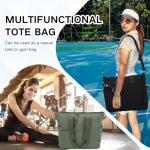 VASCHY Pickleball Tote Bags For Women With Fence Hook, Pickleball Paddle Holder Case Quilted Puffer Work/Gym/Sports Tote for 2 Rackets with Crossbody Strap Green