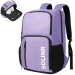SDLINR Pickleball Bag Fits 4 to 10 Paddles, Large Pickleball Backpack with Shoe Compartment and Fence Hook, Pickle ball Gifts for Men Women (Purple)