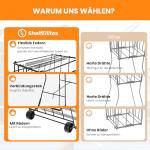 ShelfElites Portable Tennis Ball Hopper & Pickleball Basket - 75 Balls Capacity, Durable Steel Frame with Easy-Grip Handle, Multi-Sport Ball Collector for Training & Practice (Black)