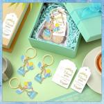 SPNDOB 12 Pcs Pickleball Keychain Alloy Metal Charms with Organza Bags, Thank You Cards & Jute，Pickleball Party Favors, Gifts for Sports Lovers, Players, Women, Team & Tournament Souvenirs