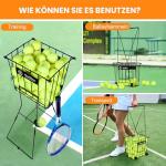 ShelfElites Portable Tennis Ball Hopper & Pickleball Basket - 75 Balls Capacity, Durable Steel Frame with Easy-Grip Handle, Multi-Sport Ball Collector for Training & Practice (Black)