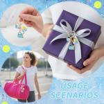 SPNDOB 12 Pcs Pickleball Keychain Alloy Metal Charms with Organza Bags, Thank You Cards & Jute，Pickleball Party Favors, Gifts for Sports Lovers, Players, Women, Team & Tournament Souvenirs