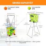 ShelfElites Portable Tennis Ball Hopper & Pickleball Basket - 75 Balls Capacity, Durable Steel Frame with Easy-Grip Handle, Multi-Sport Ball Collector for Training & Practice (Black)