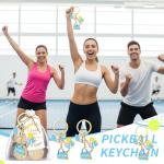 SPNDOB 12 Pcs Pickleball Keychain Alloy Metal Charms with Organza Bags, Thank You Cards & Jute，Pickleball Party Favors, Gifts for Sports Lovers, Players, Women, Team & Tournament Souvenirs