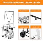 ShelfElites Portable Tennis Ball Hopper & Pickleball Basket - 75 Balls Capacity, Durable Steel Frame with Easy-Grip Handle, Multi-Sport Ball Collector for Training & Practice (Black)