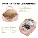 YEEGO DIRECT Tennis Bag for Women, Multi-Functional Tote & Sling Bag with Shoe Compartment & Wet Pocket, Fits 2 Rackets (27"), Pickleball Paddles, Large Capacity Duffle Bag for Gym Work Travel (Pink)