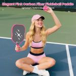 Toovem Max T2 Pink Pickleball Paddles for Women – T300 Carbon Fiber Lightweight Racket, Cute Design, Comfort Grip, Large Sweet Spot, Bag & 4 Pink Balls – Perfect Pickleball Gifts for Women