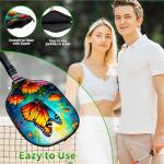 RWUTYTIUL Butterfly Blue Sky Pickle Ball Paddle Cover, Neoprene Pickleball Paddle Sleeve with Zippered Racket, Universal Paddle Storage Bag Size 8.66" x 11.4", Pickleball Paddle Case for Women Men