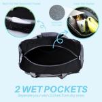 Maymooner Pickleball Gym Bag for Women Men,Waterproof Small Sport Duffel Bag with Shoes Compartment and Wet Pocket for Travel Yoga Basketball Tennis,Black