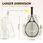 Lufstd Tennis Bags for Women with Ventilated Shoe Compartment, Quilted Tennis Sling Crossbody Backpack with Hook, Water Resistant Tennis Racket Bags Suitable for Pickleball Badminton