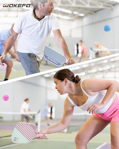 4 Pink Fiberglass Pickleball Paddles & Balls Set