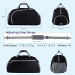 Maymooner Pickleball Gym Bag for Women Men,Waterproof Small Sport Duffel Bag with Shoes Compartment and Wet Pocket for Travel Yoga Basketball Tennis,Black