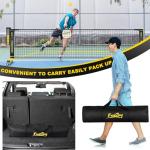 Pickleball Net with Wheels, Portable 2-in-1 Pickle Ball Net with Ball Collector,22FT Regulation Size & 11FT Half Court Size, Carry Bag, Steady Metal Frame for Outdoor Indoor Driveway (Black&Yellow)