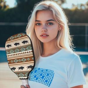 Entornuest Cow Sunflower Moon Women Men's Pickleball Paddle Cover Personalized Paddle Case Ladies Women Pickleball Rackets Lightweight Paddles Designer Fashion Handbag