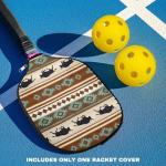 Entornuest Cow Sunflower Moon Women Men's Pickleball Paddle Cover Personalized Paddle Case Ladies Women Pickleball Rackets Lightweight Paddles Designer Fashion Handbag