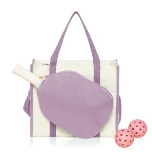 Mini Momo Durable Pickleball Tote Bag with Large Capacity & Adjustable Crossbody Strap (Lavender)