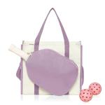 Mini Momo Durable Pickleball Tote Bag with Large Capacity & Adjustable Crossbody Strap (Lavender)