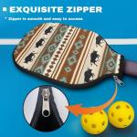 Entornuest Cow Sunflower Moon Women Men's Pickleball Paddle Cover Personalized Paddle Case Ladies Women Pickleball Rackets Lightweight Paddles Designer Fashion Handbag