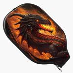 RWUTYTIUL Flame Dragon Pickle Ball Paddle Cover, Neoprene Pickleball Paddle Sleeve with Zippered Racket, Universal Paddle Storage Bag Size 8.66" x 11.4", Pickleball Paddle Case for Women Men