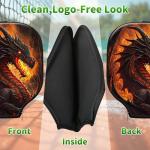 RWUTYTIUL Flame Dragon Pickle Ball Paddle Cover, Neoprene Pickleball Paddle Sleeve with Zippered Racket, Universal Paddle Storage Bag Size 8.66" x 11.4", Pickleball Paddle Case for Women Men