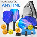 PICKYBALL-Pickleball Paddle Set of 4 USAPA Approved with Fiberglass Surface - Set with 6 Pickle Ball, Pickle Ball Set Grip, Bag, Cooling Towels- Pickleball Set of 4 with Accessories
