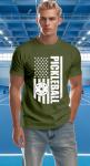 Qskall Pickleball Shirts for Men American Flag T-Shirt Paddleball Lover Tee 4th of July Tops