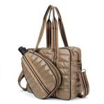 Babs + Birdie The Bennett Pickleball Puffer Duffel Sport Bag – Lightweight Pickleball Bag for Men & Women with Paddle Compartment and Large Storage (Tan)