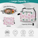 susiyo Lunch Bag for Women Men Pink Pickleball Insulated Lunch Tote Bag with Adjustable Strap 7L Reusable Leakproof Lunch Box Lightweight Cooler Bag for Work Picnic or Travel