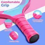 AboveGenius Pink Pickleball Paddles Set of 2,USAPA Standard Fiberglass Pickle ball Set with 2 Cute Lightweight Pickleball Rackets,2 Indoor&2 Outdoor Balls,1 Carrying Bag,Sport Gift for Women, Beginner