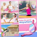AboveGenius Pink Pickleball Paddles Set of 2,USAPA Standard Fiberglass Pickle ball Set with 2 Cute Lightweight Pickleball Rackets,2 Indoor&2 Outdoor Balls,1 Carrying Bag,Sport Gift for Women, Beginner