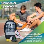 Extra Large Pickleball Backpack with Shoe Compartment – Fits 4–10 Paddles, Gear, & 64oz Bottles – Carry-On Size Bag with Hard Shell Eyewear Case, USB Port & Ventilated Shoe Pocket